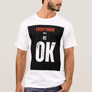 Camiseta branca de meia manga com uma citação