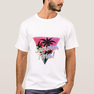 Camiseta branca de meia manga para homens no verão