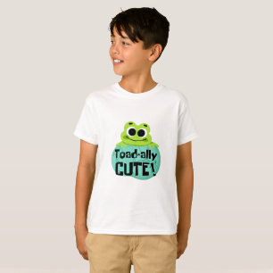 Camiseta Branca de Menino com Gráfico de Sapo Fofo
