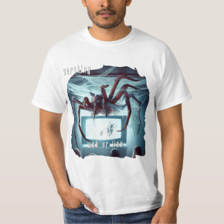 Camiseta branca de mentiras T-Shirt (aranha na TV)