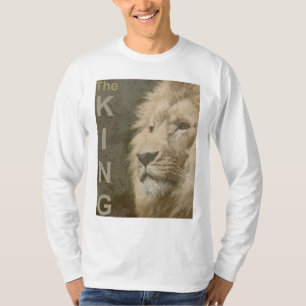 Camiseta Branca de Modelo de Leão Elegante Moderno e Modern