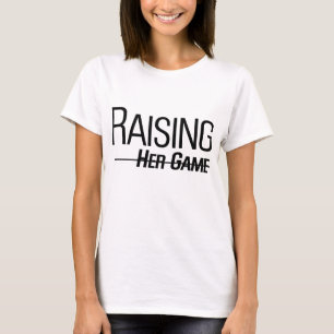 Camiseta branca de mulher 'Raising Her Game'