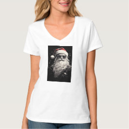 Camiseta branca de Natal das mulheres "Papais noei
