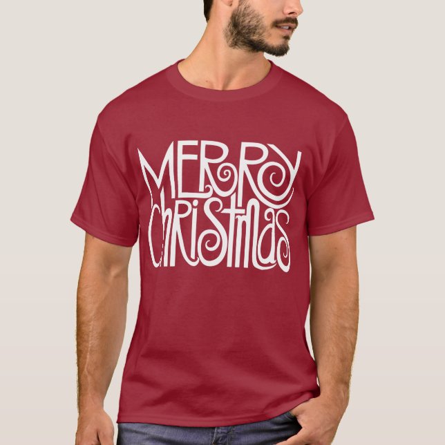 Camiseta Branca de Natal Feliz (Frente)