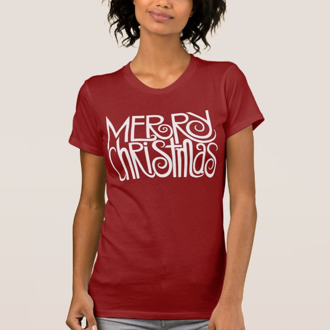 Camiseta branca de Natal feliz (Frente)