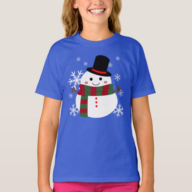 Camiseta Branca de Natal Snowman (Frente)