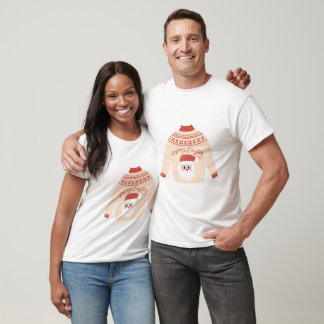 Camiseta Branca de Natal Unisex do Papai Noel Fofa