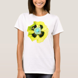 Camiseta branca de papoula amarela