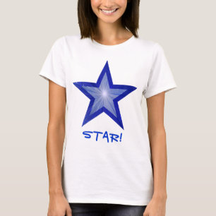 Camiseta branca de t-shirt "Star" azul escura