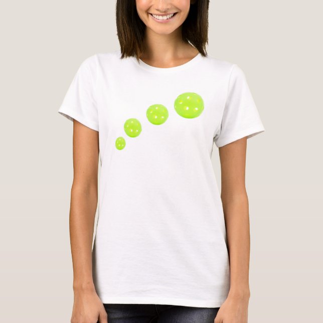 Camiseta Branca de Tshirt da Mulher-Pickleball (Frente)