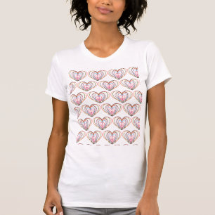 Camiseta branca do dia dos namorados com corações