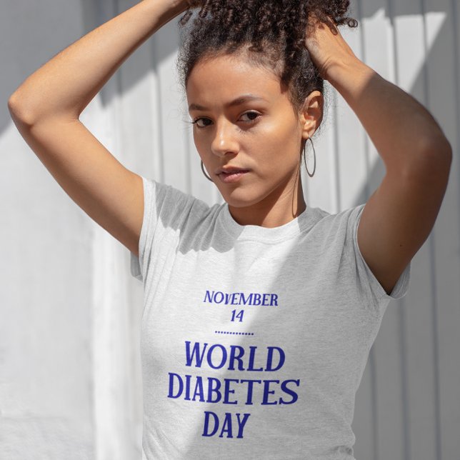 Camiseta Branca do Dia Mundial da Diabetes (Criador carregado)