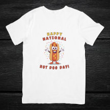 Camiseta branca do Dia Nacional do Hot Dog masculi