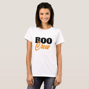 Camiseta Branca do Festa de Halloween da Tripulação Boo