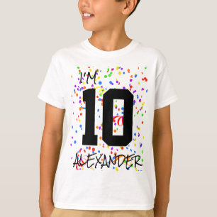 Camiseta Branca e Negra de Aniversário
