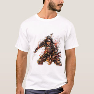 Camiseta Branca Estética Dark Void Samurai – Japan
