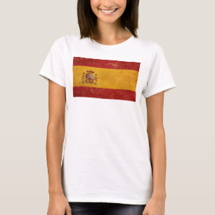 Camiseta Branca Feminina da Bandeira Espanhola Vin