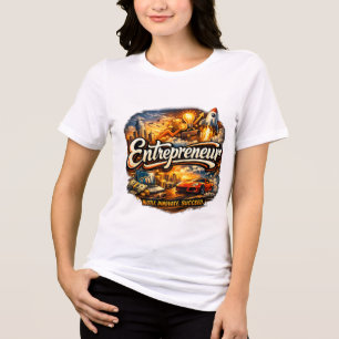 Camiseta Branca Feminina Motivacional Empreendedor