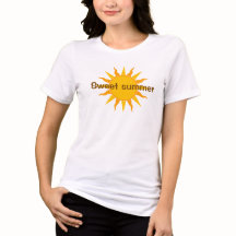 Camiseta Branca Gráfica de Sol de Verão Doce