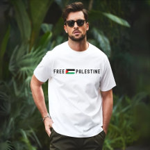 Camiseta branca GRATUITA PALESTINA para o homem