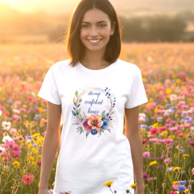 Camiseta Branca Inspiradora para Mulheres (Criador carregado)