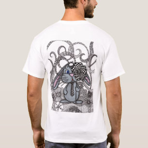 Camiseta Branca Masculina com Impressão de Coelho