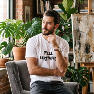 Camiseta Branca Masculina Feel Everything Casual