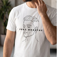 Camiseta Branca Minimalista 'Just Breathe' | Arte
