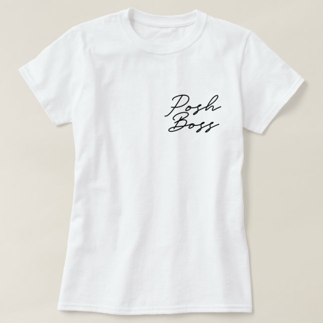 Camiseta Branca Minimalista Posh (Frente do Design)