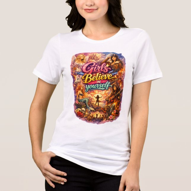 Camiseta Branca Mulheres Motivacionais (Frente)