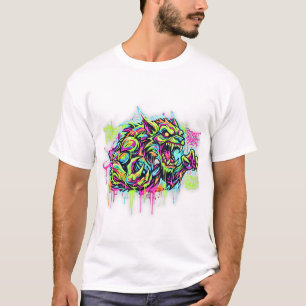 Camiseta Branca Neon Graffiti Monstro – Arte de Ru