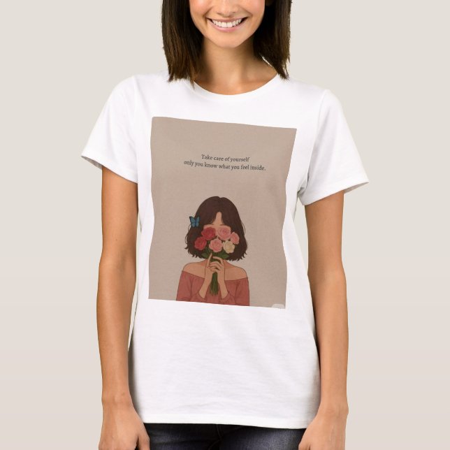 Camiseta branca para meninas. (Frente)