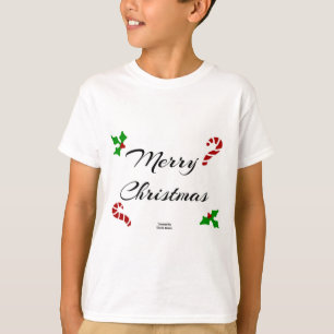 Camiseta branca para meninos com desejos de Natal