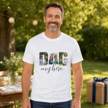 Camiseta branca personalizada “Pai meu herói”