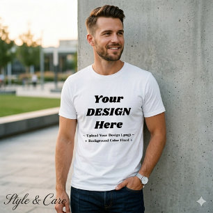 Camiseta Branca Personalizada para Homens Crie Seu