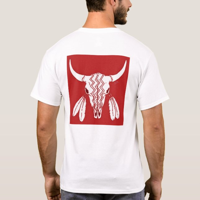 Camiseta branca Red Ghost Dance Buffalo dorso (Verso)
