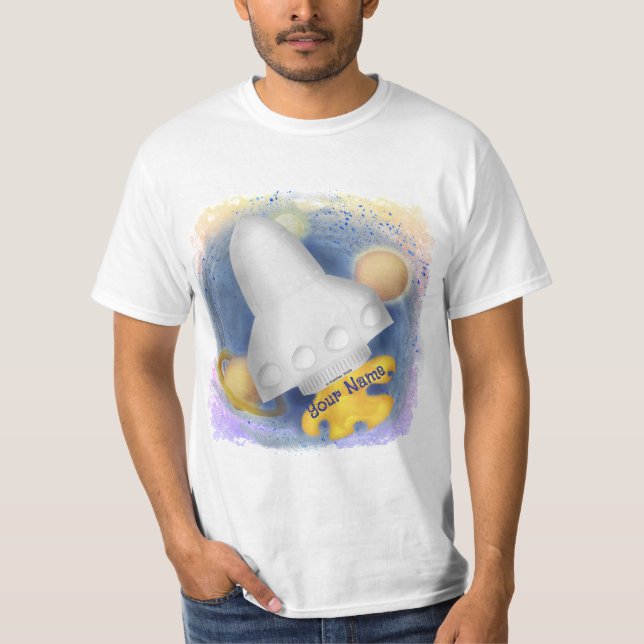 camiseta branca Rocket (Frente)