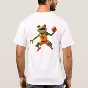 Camiseta branca-Sapo de basquete