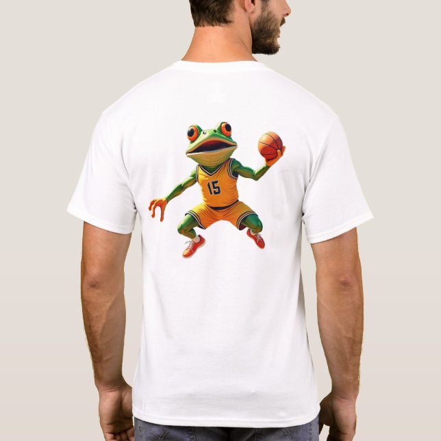 Camiseta branca-Sapo de basquete (Verso)
