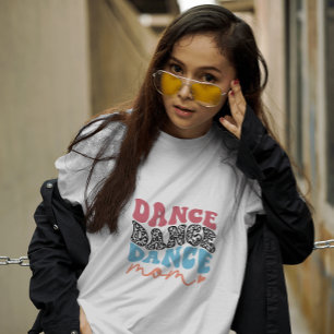 Camiseta branca tipografia dança mães divertidas