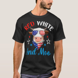 Camiseta Branca Vermelha E Moo 4 De Julho Pat De Bandeira D