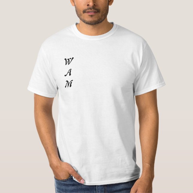Camiseta branca "WAM" minimalista (Frente)