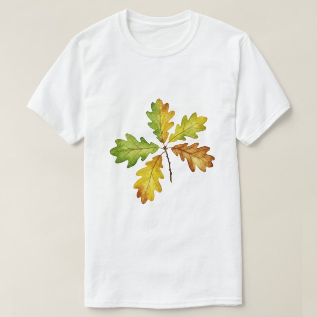 Camiseta Branch of oak leaves (Frente do Design)