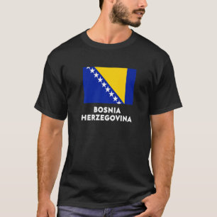 Camiseta Branco Amarelo Azul - Bandeira Bósnia Herzegovina