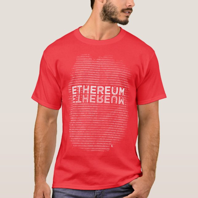 Camiseta Branco binário de Ethereum na cor (Frente)