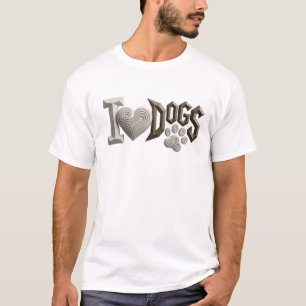 Camiseta Branco Caprichoso EU AMO CÃES Design Original