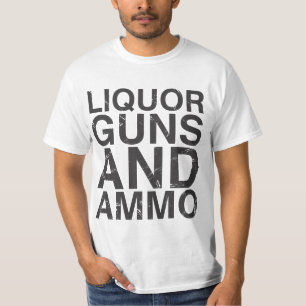 Camiseta BRANCO das armas & da munição do licor