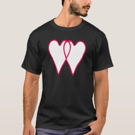 Camiseta Branco de 2 corações junto os presentes de Zazzle