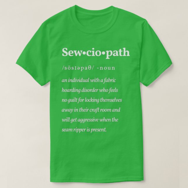 Camiseta Branco de Definição de Sewciopath (Frente do Design)