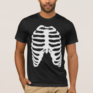 Camiseta Branco de esqueleto humano de Ribcage